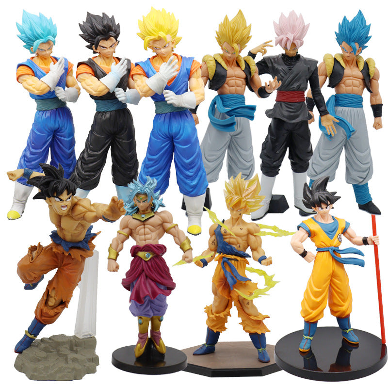 Collection of Dragon Ball Z figurines on a white background