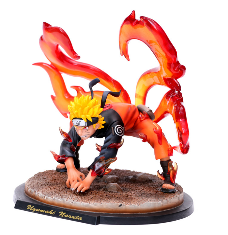 Figurine of a character with fiery abilities on a white background