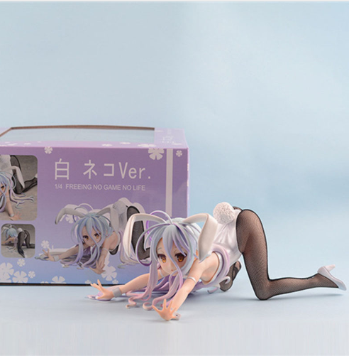 Anime character figurine with packaging on a light blue background